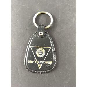 UAW CAR Key To Victory Vintage Keychain Black